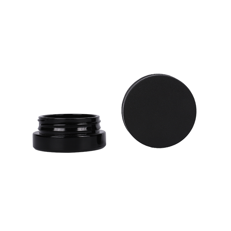 C041 20ml Round Black Glass Bottle CBD Jar