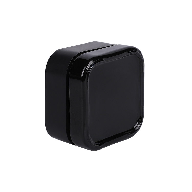 C006 9g Square Three Compartment Black Glass CR Jar