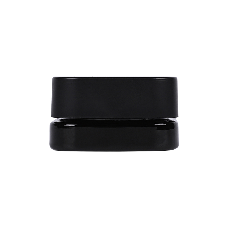 C006 9g Square Three Compartment Black Glass CR Jar